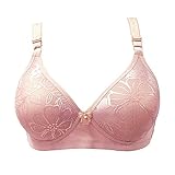 Damen Ohne BüGel BH Nicht Gepolsterte Sexy Plunge Softschalen Volle-Cup BH 85-AA