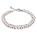 ParticolarModa Bracciale Donna regolabile nodini anelli intrecciati acciaio alluminio morbido 6 mm (Regolabile da 16 a 19 cm (x polso 13-15), Argentato/Rosè)