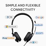 Yealink UH37 USB Headset with Microphone for PC Laptop - Headphones with Noise Cancelling Microphone for Computer,On-Ear Wired Office Call Center Headset Dual - Image 4