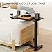 FLEXISPOT H7 Adjustable Overbed Bedside Table with Wheels Pneumatic Mobile Standing Desk Laptop Desk Rolling Computer Cart Movable Overbed Table Hospital Home Use(31.5