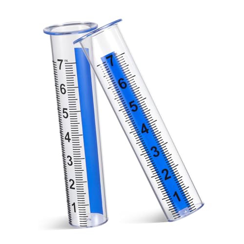 GALPADA 2 Pack Rain Gauge Tubes Freeze Proof Plastic Rain Gauge Replacement for Garden Lawn Yard