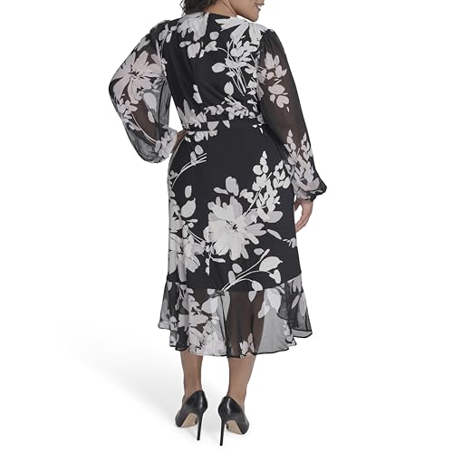 Tommy Hilfiger Women's Long Sleeves Flutter Hem Self Tie Midi Dress4