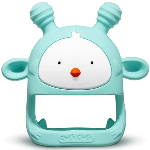 Image of COZYPANDA Baby Teether, Teething Toys for Babies 0-6 Months, Never Drop Baby Teething Toys, Silicone Teether Toys, Infant Toys, Teething Pacifier, Baby Chew Toys for Teething Relief, BPA Free (Green)