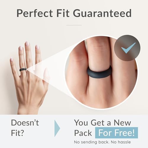 ThunderFit Silicone Bridal Rings Set for Women, 5.5mm Wide, 2mm Thick, Wedding Rubber Bands, Variety Multipack 1-12 - 1