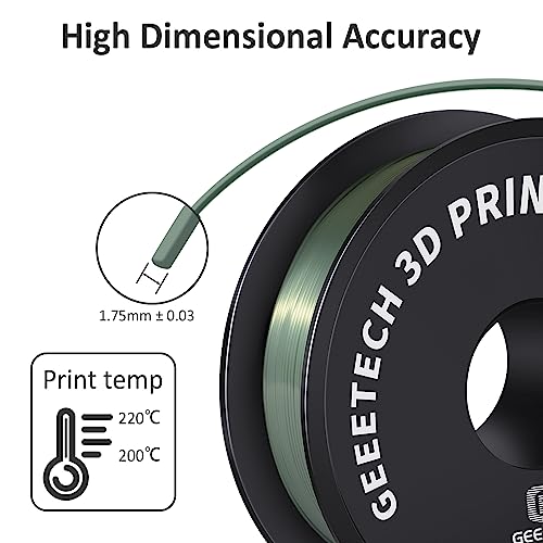 Image of Geeetech Silk PLA Filament 1.75mm for 3D Printer, Dark Green Metal-Like Shiny PLA Filament 1kg (2.2lbs) Spool, Dimensional Accuracy + /- 0.02 mm, Metallic Silk Bronze
