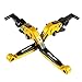 TMAX500 Ajustable Plegable Palanca de Embrague de Freno CNC Aluminio para Yamaha TMAX 500 T-max500 2001 2002 2003 2004 2005 2006 2007-Oro+Negro+Oro+Negro