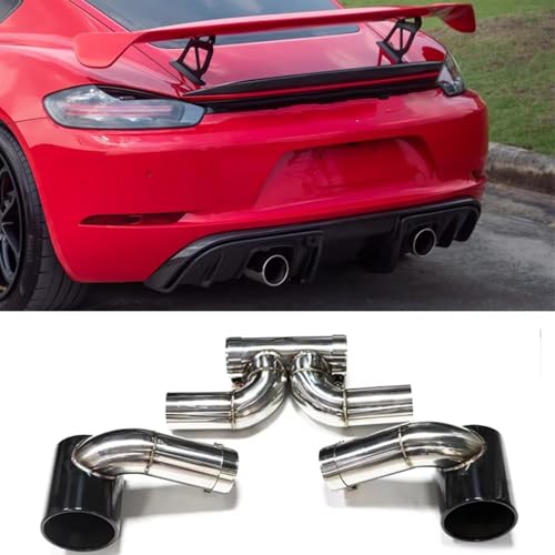 Silenciador punta de escape boquilla tubo doble negro para Porsche 718 Boxster GT3 2