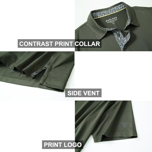 Image of Mens Polo Shirts Short and Long Sleeve Casual Solid Stylish Dry Fit Performance Designed Collared Golf Polo Shirts for Men