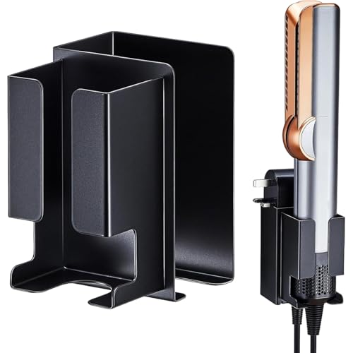ヘアアイロン ホルダー - 壁掛け 粘着式 収納 オーガナイザー | ホットツール 整理 オーガナイザー,バスルーム 家庭 寝室 化粧台 ドレッシングエリア 小さなスペース 用
