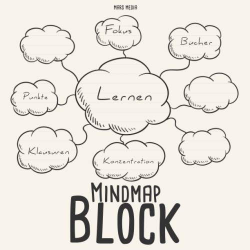 Mindmap-Block: 100 Mindmaps zum selber schreiben | A5 | Lernen | Lerntechniken | Mindmap Blankos | Mindmap Sammlung