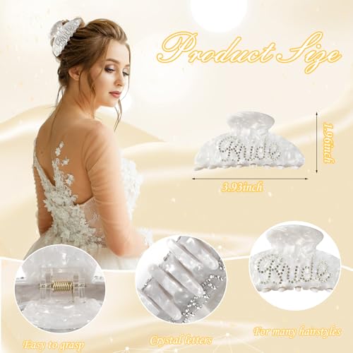 Personalized Initial Wedding Bride Slippers, Bride to Be Gifts, Bridal Shower Gifts, Wedding Bride Robe Hair Clip4