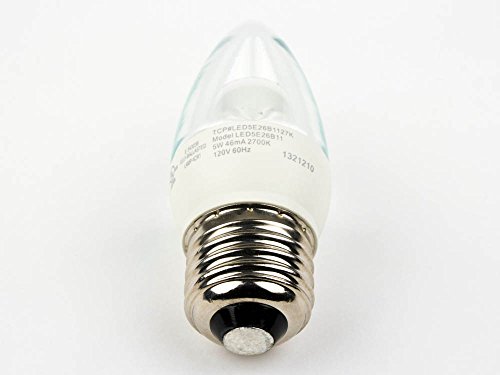 Tcp Led5E26B1127K Led Bulb, B11 E26, 5W (40W Equiv.) - Dimmable - 2700K - 300 Lm. #TOP3