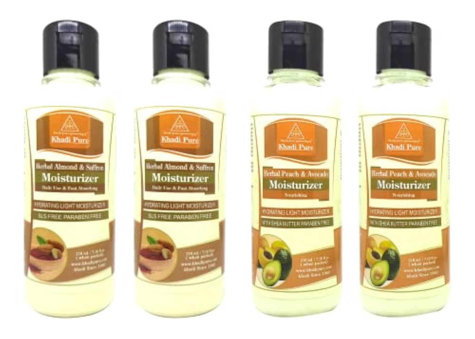 Peach Avocado SLS & Almond Saffron Moisturizing Lotion, Pack of 4