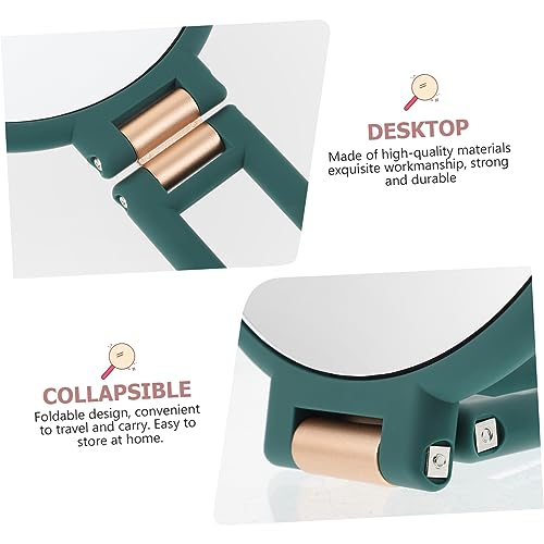 Espejo de maquillaje compacto redondo portátil 15x verde miniatura 7