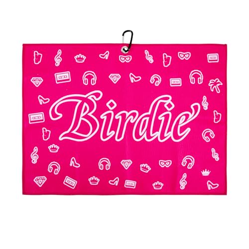 NUMJAW Womens Golf Towel Birdie Pink Golf Towels for Golf Bags,Funny Golf Gifts for Women Ladies Golf Accessories Double-Sided Printed Funny Joke Logo Waffle Womens Golf Towel
