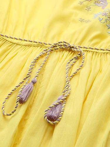 Image of INDO ERA Embroidered A-Line Ethnic Maxi Dresses for Women (ED0YL7171)