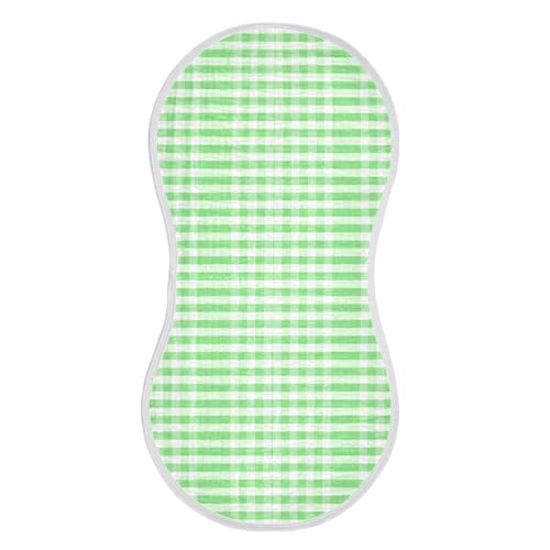 Mint Checkered Pattern Muslin Burp Cloths for Baby 4-Layer Absorbent Cotton Large 22