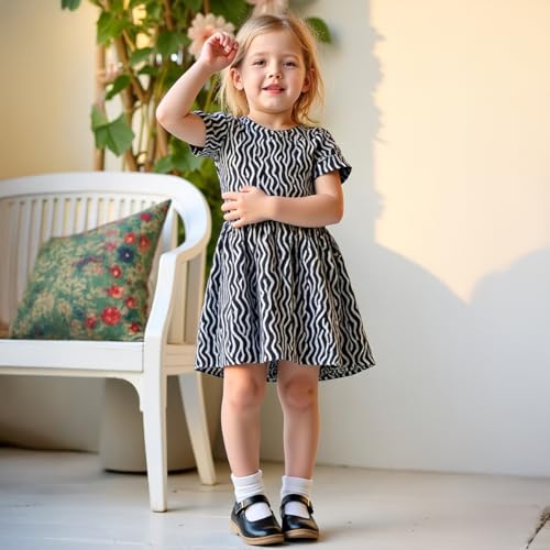 Girls' Sunflower Print Dress Set - Fun and Fashionable 3-9 Years4