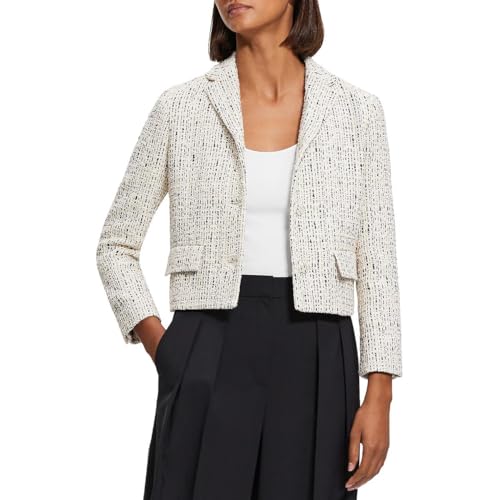 Theory　Beverly Tweed Fringe Slim JKT Theory BEVERLY TWEED FRINGE SLIM JKT Tweed jacket 00 Red