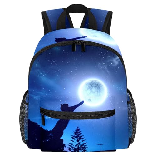 Sac à dos léger chat et lune pour éviter le mal de dos
