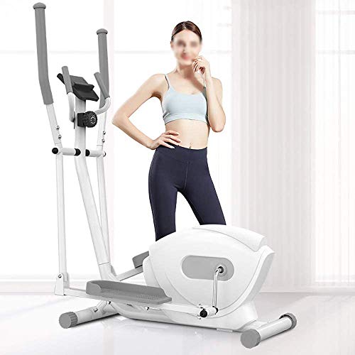 Image of Elliptical Machine Gym Machine Home with Non Slip Feet Magnetic Ellipse Trainer with 8 Levels of Resistance White