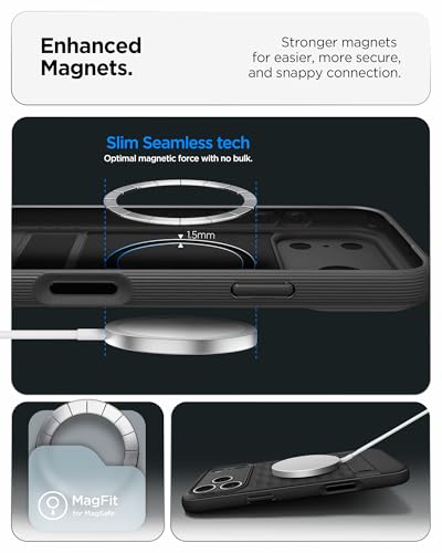 Image of Spigen Parallax S MagFit Back Cover Case for iPhone 17 Pro Max, MagSafe Compatible, 3D Hexa Cube Design - TPU | Matte Black
