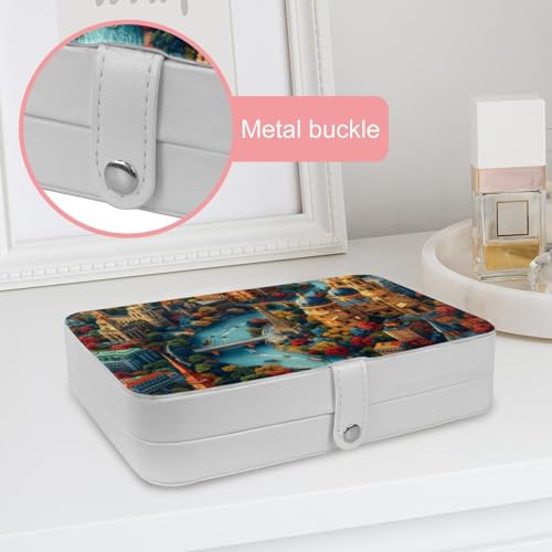 Étui de rangement de bijoux de voyage compact pour boucles d'oreilles et collier