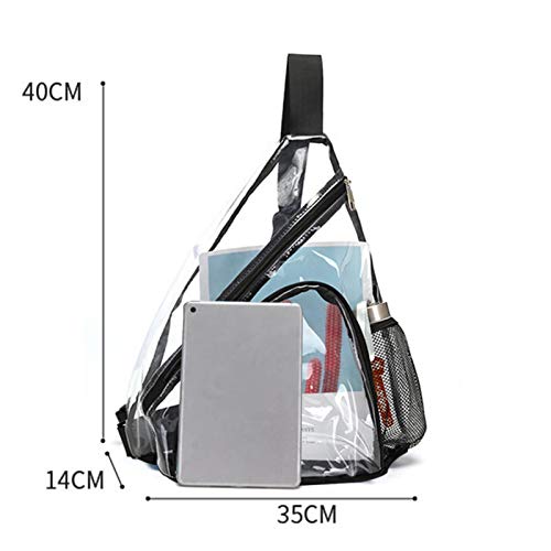 Sling Backpack, Multipurpose Bag Waterproof Wear-Resistant Backpack Transparent PVC Shoulder Bag2
