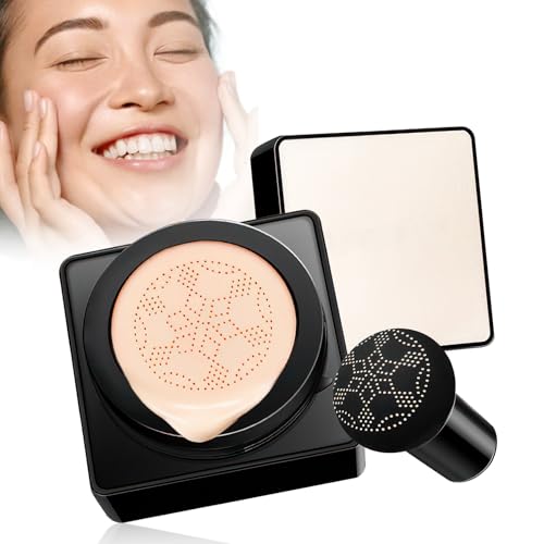 Mushroom Head Air Cushion CC Cream - Long-Lasting & Waterproof New Mushroom Head Screw Lid Concealer Makeup Base for All Skin Types, Create Natural Face Makeup (Natural)