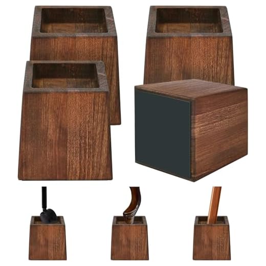 FASONLA Furniture Risers, Solid Natural Wood Risers for 4 Bed Risers, Furniture Risers, Table Risers, Sofa Risers, Chair Risers - Add Height with Non-Slip Recessed Hole to Heavy Furniture (Wood, 0.8")
