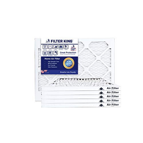 Filter King 16x22x1 Air Filter (MERV 8) (6-Pack) Dust & Allergy Control AC Furnace Filters MADE IN USA HVAC Pleated Electrostatic (Actual Size: 16 x 22 x .75)