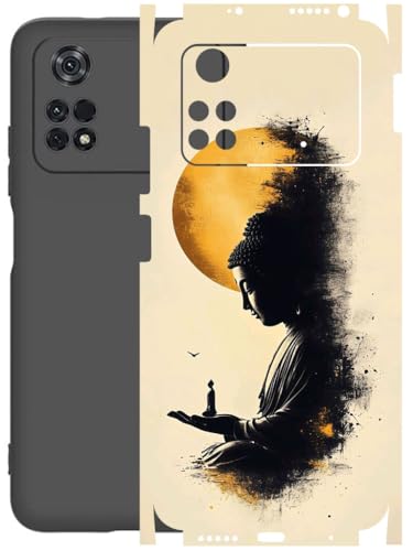 Image of AtOdds - Full Body Back Screen Guard Protector Film - Lamination Wrap Skin Sticker Compatible with Poco M4 PRO (4G) | Scratchproof Matte Finish (Divine)