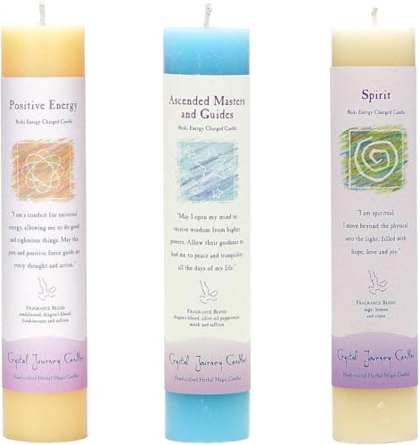 Crystal Journey Reiki Herbal Pillar Candle Bundle