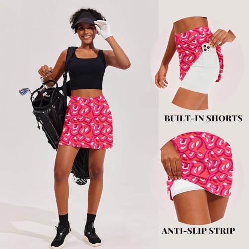 Image of Ekouaer 16 inch Golf Skorts for Woman with Inner Pockets Silicone Grippers Tennis Skirt Quick Dry Athletic Pickleball Skort
