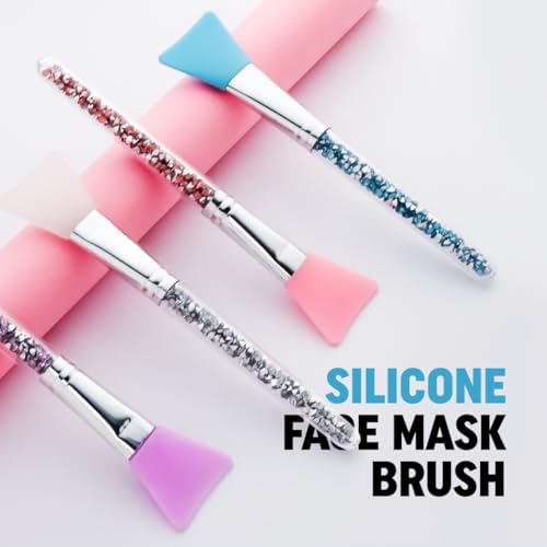 Image of Gleva Silicone Face Brush Beauty Tool, Facial Mud Applicator, Makeup Brushes Set Eye Cosmetics Blush Brush for Powder for Girl & Women (Purple)