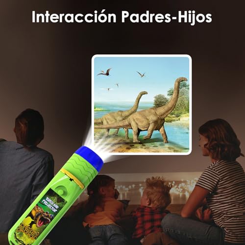Miniatura 3 de Pup Go Dinosaurio Linterna Proyector Para Niños 3 Años, Regalo Navidad Para Niños, 3 Discos Y 24 Imágenes, Pared Techo Tienda Ciencia Educativo Juego, Dinosaurio Kit Proyector Juguetes