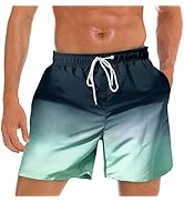 Lishang Badehose Herren Kurz Badeshorts Schnelltrocknend Boardshorts mit Tunnelzug Meshfutter Tra...