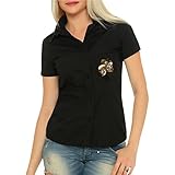 Spaß kostet Damen Bluse Hemd kurzam Rockn Roll Rockabella Rockabilly (mit Rückenduck) Größe S bis 4XL