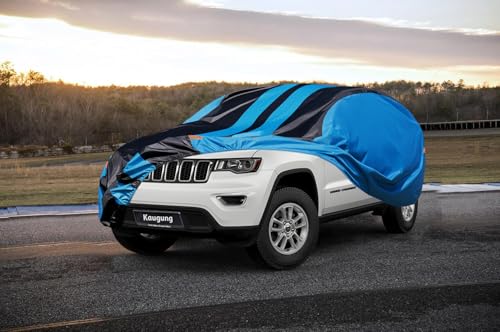 Image of Kaugung Car Cover Waterproof Custom Fit Jeep Cherokee (1974-2025), Full Exterior Cover for Automobiles Lightweight Resistant Outdoor Sun UV Rain Dust Snow Wind Protection.