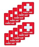 HAISDA Waterproof First Aid Kit Stickers Decal Emergency Symbol Logo Labels, Hospital Ambulance Safety Signs, Size: 2.8' x 2.8', Vinyl Wall Sticker, Pack of 10