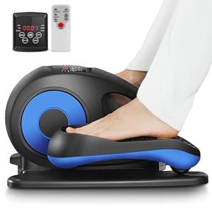 ANCHEER Under Desk Elliptical, Electric Ellipse Leg Exerciser While Sitting for Seniors Adults, Quiet Portable Motorized Seated Foot Pedal Exerciser with Remote Control for Home Office Use