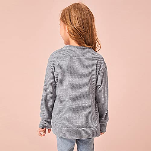BOIBOKOKO Baby Girls Knit Cardigan Sweater Long Sleeve Open Front Knitted Jacket Solid Color Knitwear Fall Winter Clothes4