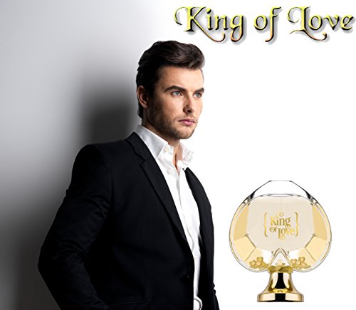 King Of Love Eau De Toilette For Men- Natural Sweet Body Scent In Heart Shaped Bottle Spray- Best Fruity Fragrance With Hints Of Leather, Amber & Sandalwood - 3.3Oz. #TOP3