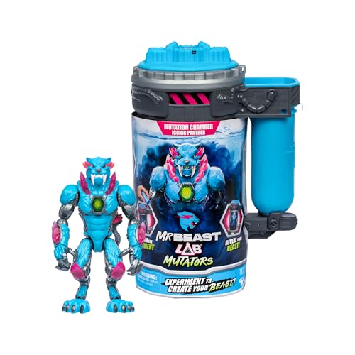 MrBeast - Figura Coleccionable Mutante Pantera Icónica, Revelación Sorpresa de la Figura Dentro de su Cámara, 20 Puntos de Articulación, Tamaño de 14,5 cm, +5 años, BTR02100