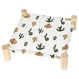 Patas Lague Cat and Dog Hammock Bed Small Dog Bed, Wooden Cat Elevated Cooling Outdoor Bed for All Seasons, Cat Beds for Indoor Cats, Cat Cots Furniture Pet Bed Puppy Bed(Plants)