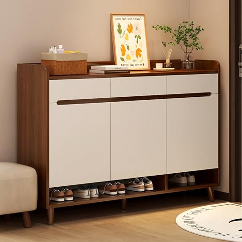 Meuble à chaussures pour couloir et placard : range-baskets 6 niveaux au design rustique