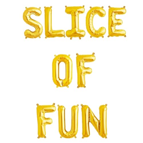 XXDecor Pizza Time Party Decorations - Slice of Fun Balloon Banner for Pizza Theme Baby Shower Happy Birthday Party Supplies Decorations
