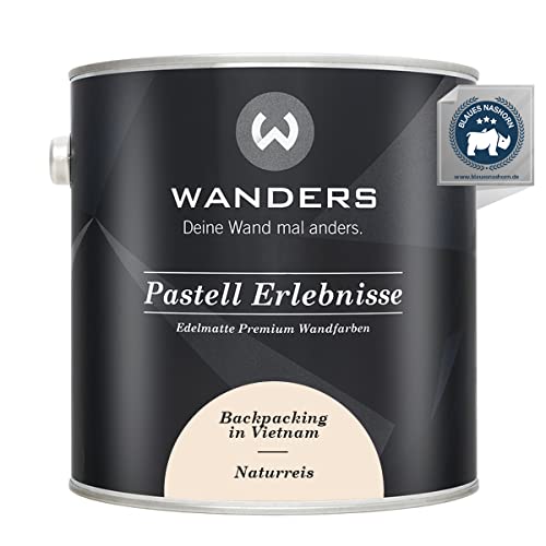 Wanders Pastell Erlebnisse 2,5L - Naturreis/Sehr Helles Beige - Edelmatte Wandfarbe! Küchenmöbellack und Möbelfarbe. Kreidefarbe für Holz & mehr. Hohe Deckkraft, schnell trocknend