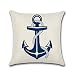 Fodere Decorative per Navi in ​​Stile Mare Fodera per Cuscino da Marinaio in Cotone e Lino