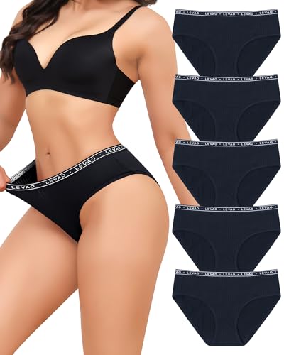 Image of Levao Womens Underwear Cotton Knickers Hipster Panties Ladies Multipack